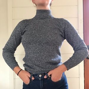 Cable knit mock neck sweater